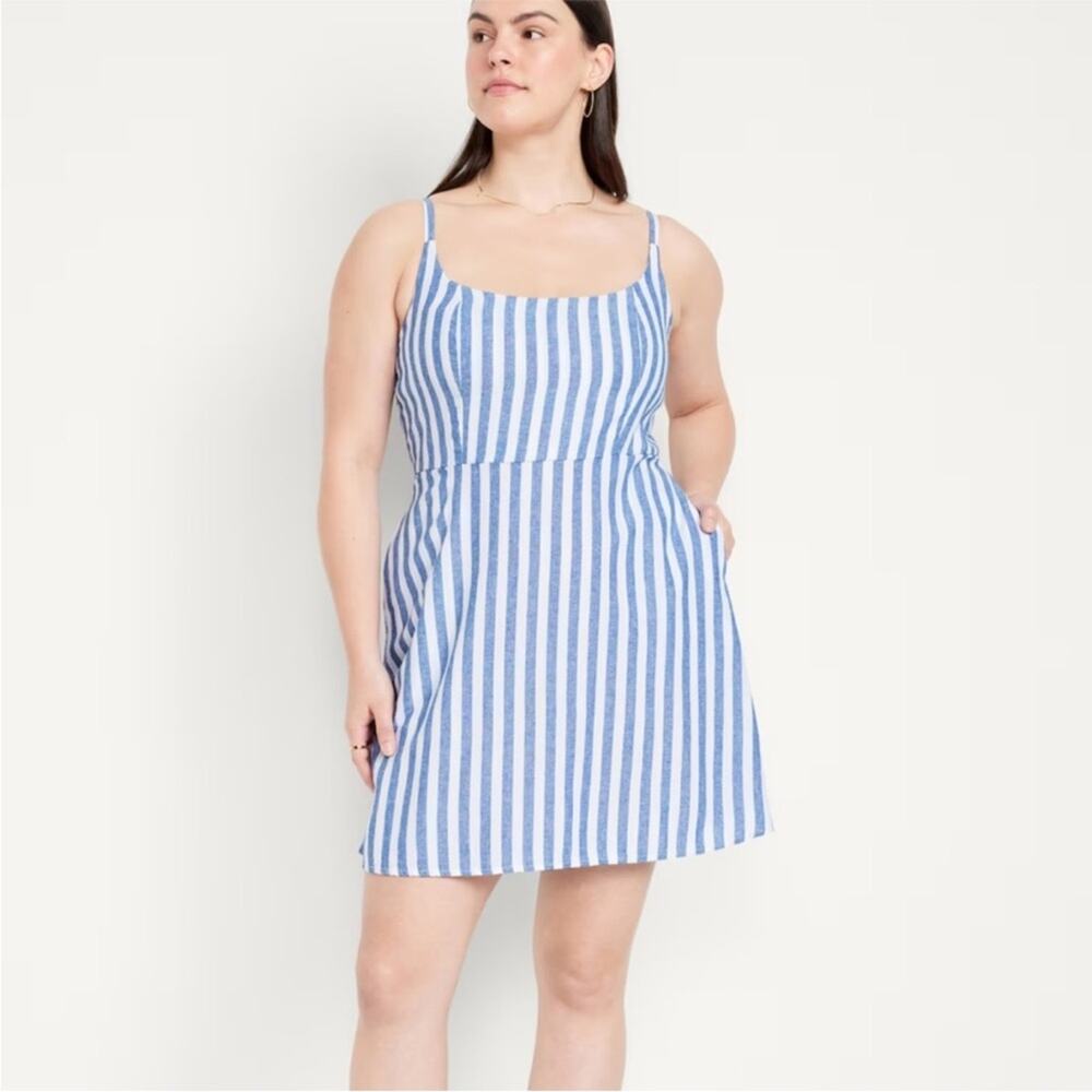 Old Navy Fit & Flare Linen Blend Mini
Dress